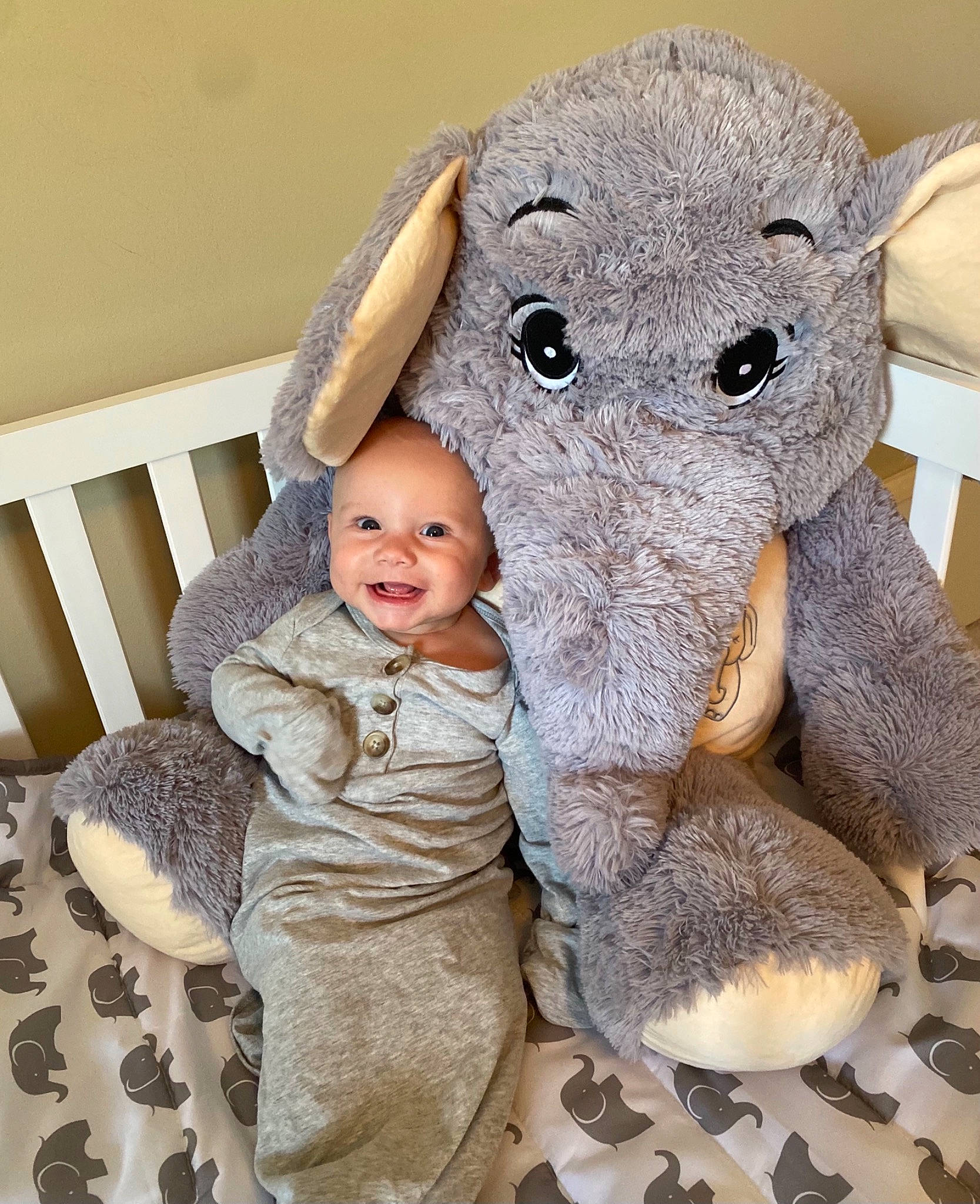Koah is registered to the contest to win money with this photo: baby, baby_toddler_clothing, child, comfort, ear, eye, fawn, fur, gesture, happy, head, headgear, joy, nose, person, product, smile, snout, stuffed_toy, textile