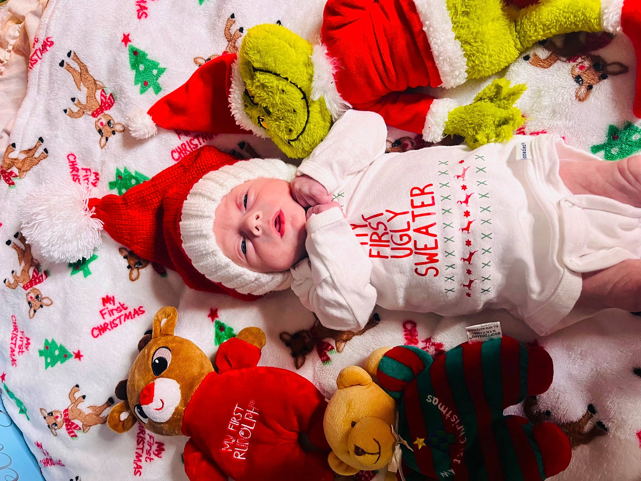 Rosalina joined the competition — help win amazing prizes! baby, baby_toddler_clothing, carmine, child, event, fur, happy, headgear, headwear, holiday, linens, pattern, person, red, room, sleeve, smile, textile, toddler, tradition