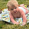 Brynleigh joined the competition — help win amazing prizes! baby, infant, child, grass, blanket, outdoor, nature, diaper, blue_eyes, blond_hair, cute, curious, toddler, skin, bare_chest, sunlight, playful, lying_down, summer, portrait