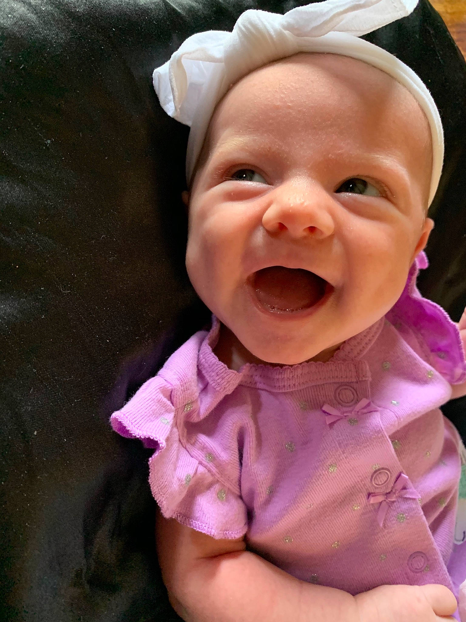 Audrey is registered to the contest to win money with this photo: baby, baby_laughing, baby_making_funny_faces, cheek, child, chin, face, facial_expression, happy, head, laugh, lip, mouth, nose, person, pink, skin, smile, toddler, tongue