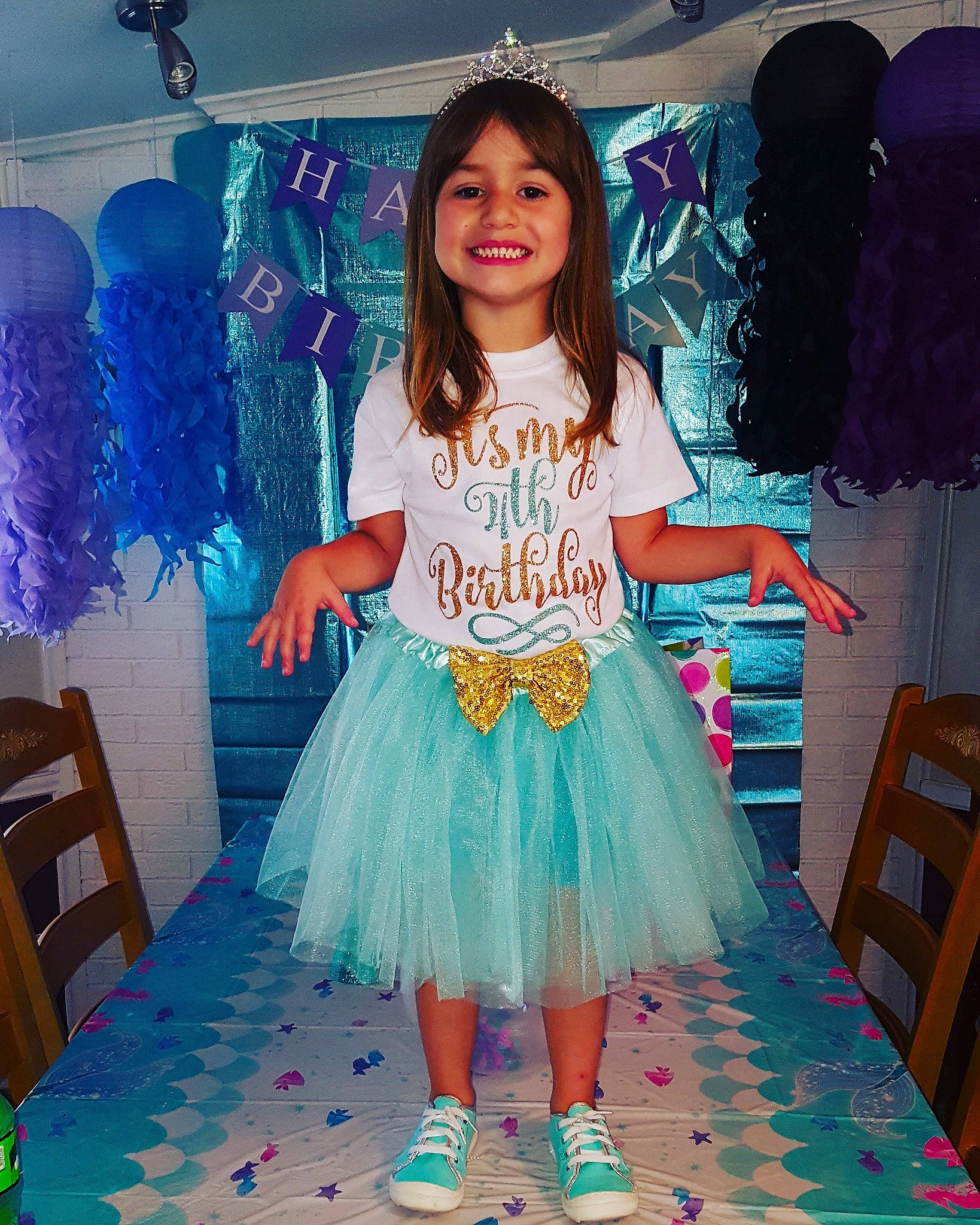 Aubriana is registered to the contest to win money with this photo: aqua, baby_toddler_clothing, ballet_tutu, birthday, blue, child, clothing, costume, dress, fashion_design, fun, joy, party, person, pink, purple, toddler, turquoise, world