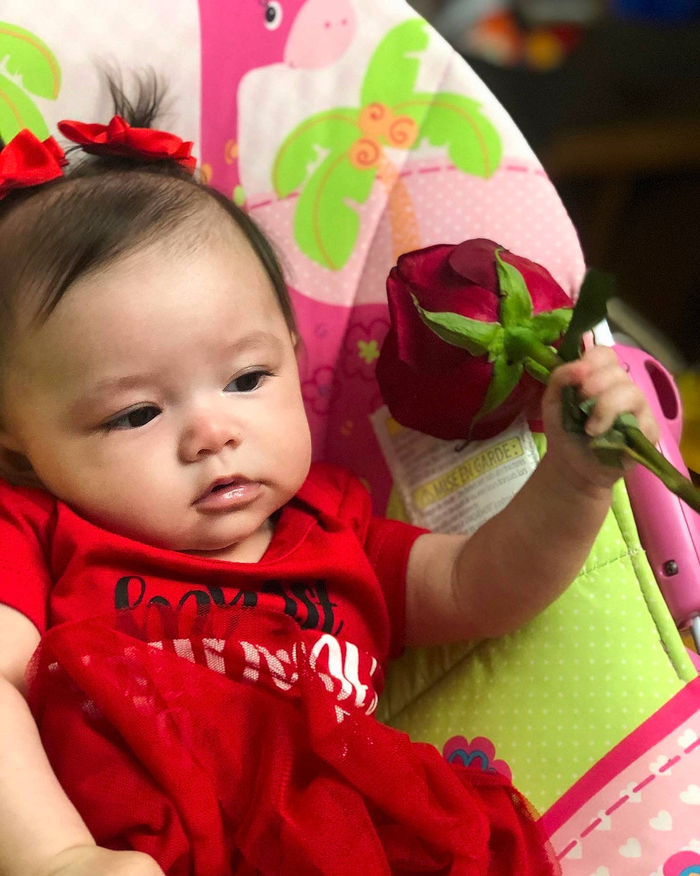 Nova Grace joined the competition — help win amazing prizes! baby, baby_toddler_clothing, beauty, cheek, child, facial_expression, fashion_accessory, fun, hairstyle, happy, human, magenta, people, person, petal, pink, product, skin, sleeve, snapshot