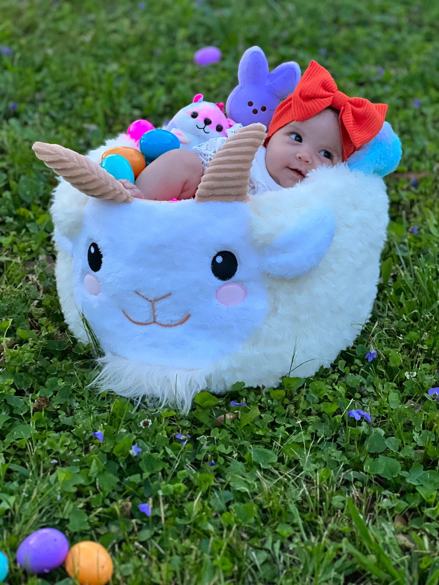 Emerald joined the competition — help win amazing prizes! baby_toddler_clothing, botany, easter_bunny, fictional_character, garden, grass, grass_family, grassland, happy, hat, headwear, lawn, lawn_ornament, meadow, people_in_nature, person, petal, plant, plush, spring