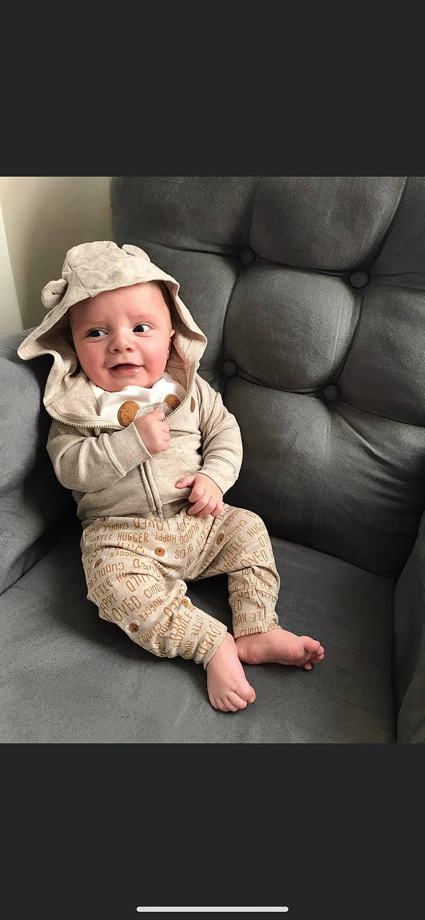 Walter joined the competition — help win amazing prizes! baby, baby_toddler_clothing, cap, cheek, collar, comfort, eye, flash_photography, flooring, hat, head, headwear, iris, lip, mouth, nose, person, sitting, skin, sleeve