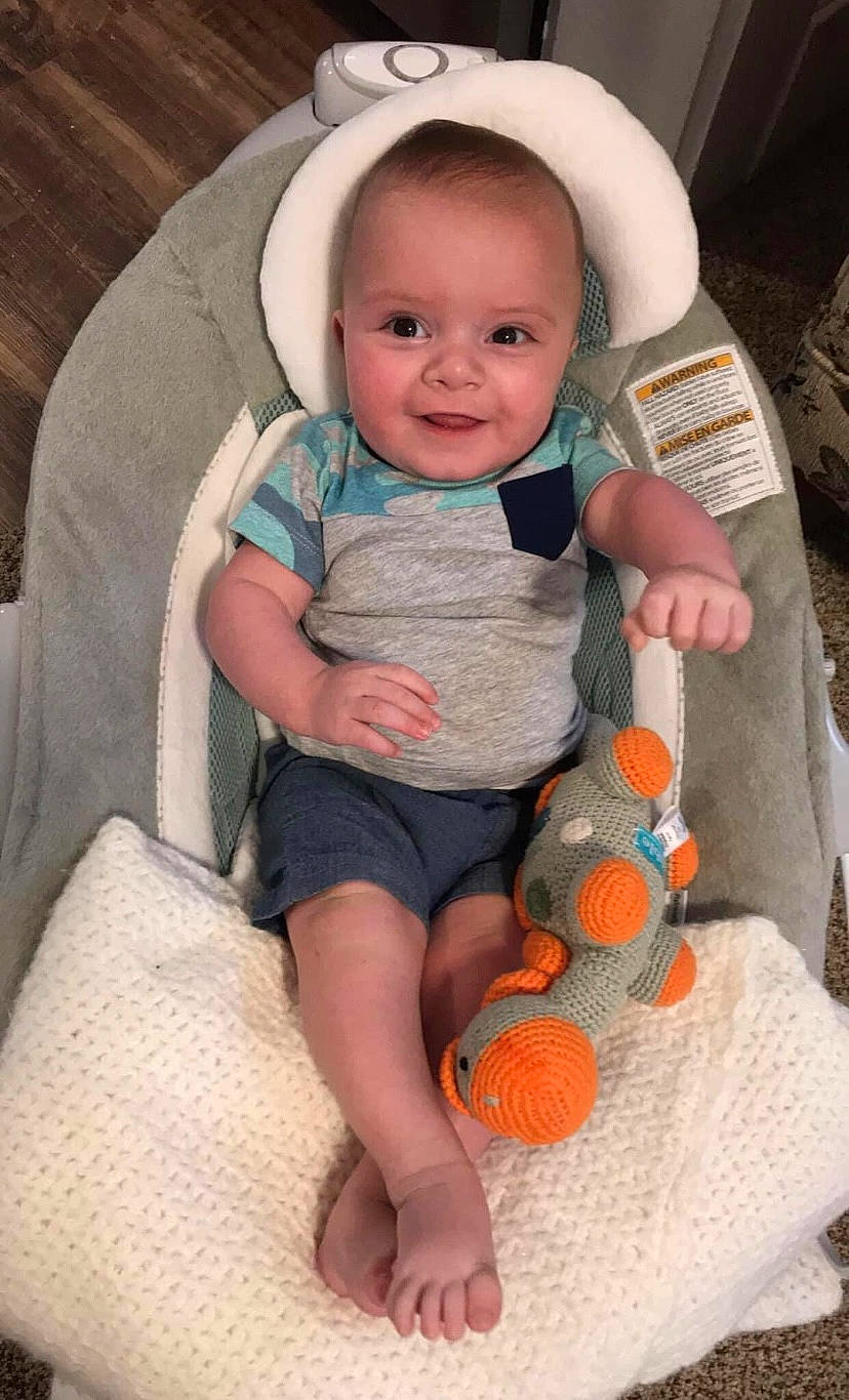 Walter joined the competition — help win amazing prizes! arm, baby, baby_toddler_clothing, chair, child, comfort, eye, finger, hand, leg, mammal, people, person, pumpkin, skin, stuffed_toy, thigh, toddler, toy, winter_squash