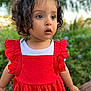 Maryam participe au concours pour gagner de l'argent avec cette photo : toddler, child, curly_hair, red_dress, outdoor, toy, blue_toy, expression, wide_eyes, portrait, nature, greenery, person, young_child, cute, innocent, summer, daylight, standing, curiosity