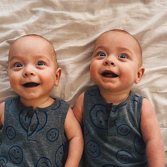 Holden And Hayes joined the competition — help win amazing prizes! baby, babylaughing, clothing, face, happy, head, laughing, newborn, person, photography, portrait, selfie, smile, t_shirt