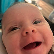 Dayzlee Ann Myree is registered to the contest to win money with this photo: baby, close_up, smiling, face, infant, mouth_open, eyes, skin, cheeks, person, young, cute, expression, indoors, portrait, newborn, happiness, joy, child, human
