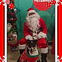 R Two joined the competition — help win amazing prizes! celebration, christmas, christmas_decorations, christmas_ornaments, christmas_tree, dog, festive, festive_clothing, green_background, holiday_spirit, holiday_sweater, indoor, person, pet, red_suit, santa_claus, seasonal, seated, smiling_dog, white_beard