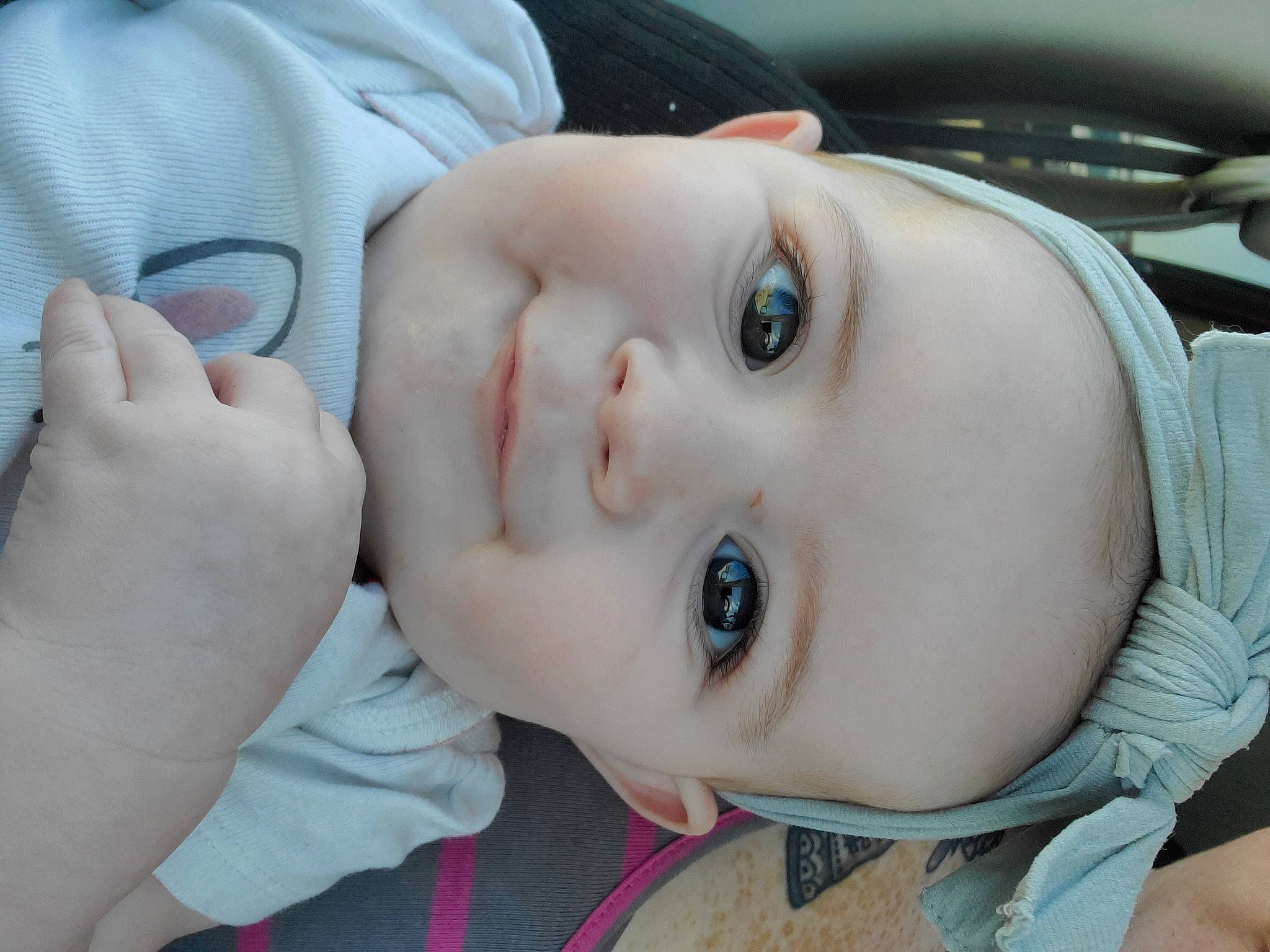 Harper joined the competition — help win amazing prizes! baby, beauty, cheek, child, chin, close_up, eye, eyebrow, eyelash, face, finger, forehead, hand, head, lip, mouth, nose, organ, person, skin