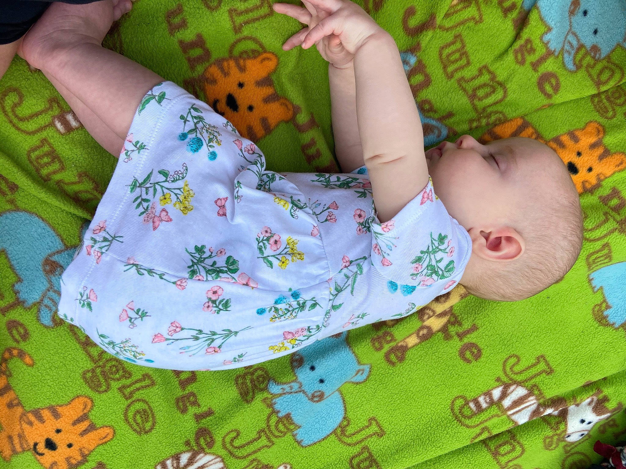 Ella joined the competition — help win amazing prizes! baby, baby_toddler_clothing, child, grass, green, leaf, pattern, person, play, product, toddler