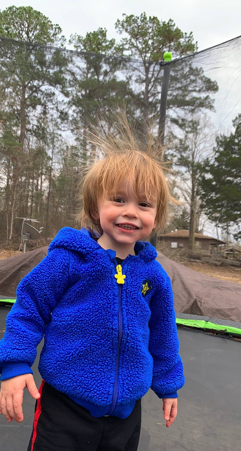 Dallas joined the competition — help win amazing prizes! baby_toddler_clothing, blond, child, denim, electric_blue, facial_expression, fun, grass, happy, jacket, joy, leisure, pattern, person, sky, sleeve, smile, standing, t_shirt, toddler