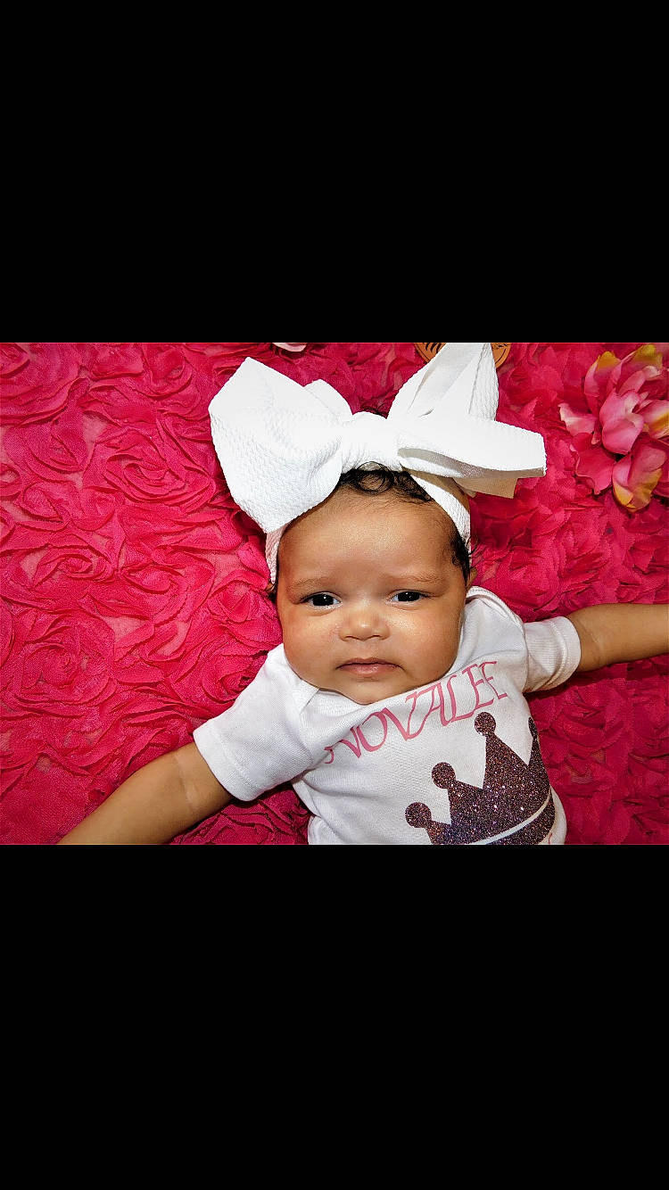 Novalee joined the competition — help win amazing prizes! baby, baby_toddler_clothing, cheek, child, ear, hair_accessory, happy, head, headgear, magenta, person, photography, pink, product, smile, toddler