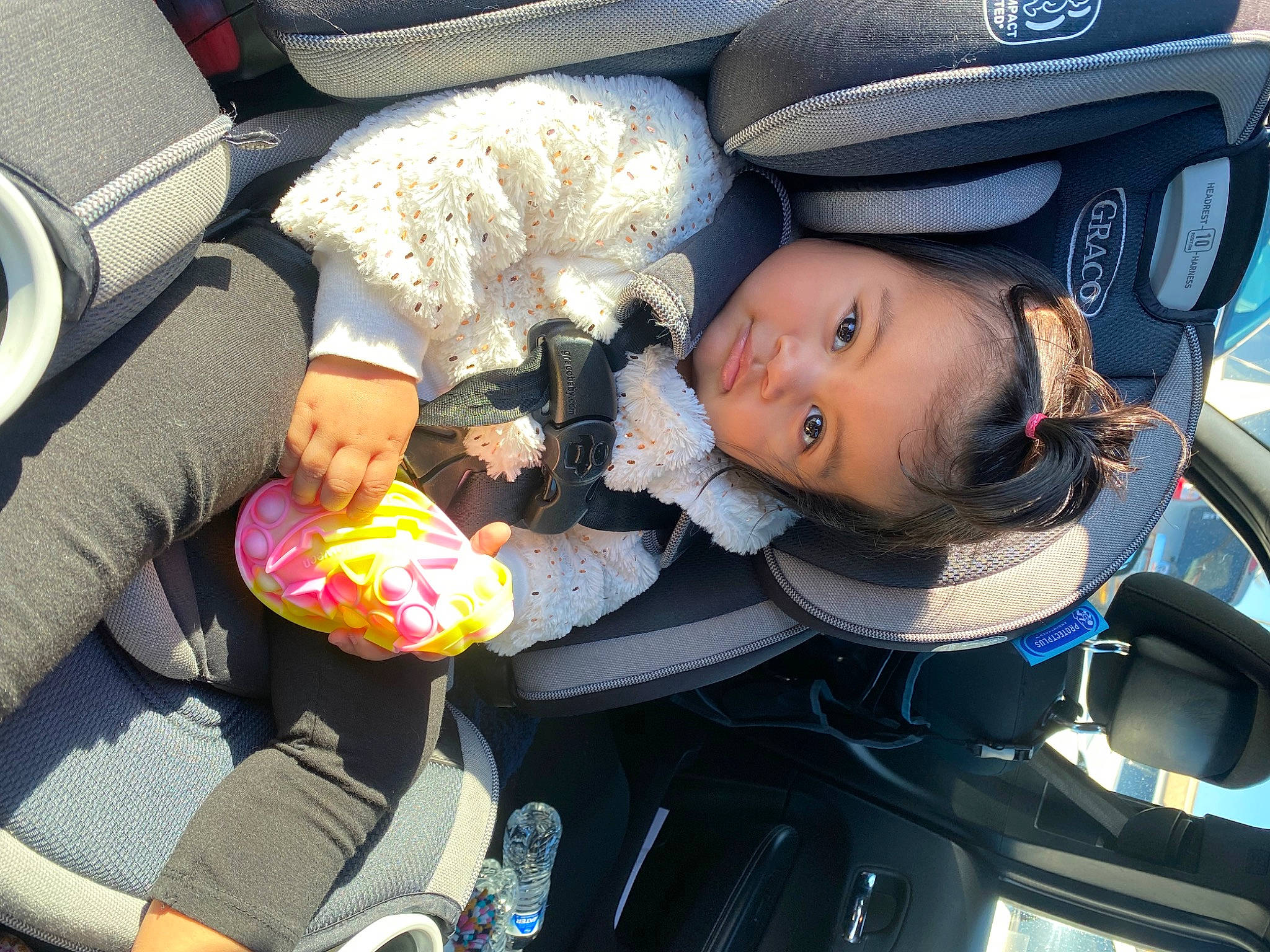 Joanna joined the competition — help win amazing prizes! auto_part, automotive_design, baby, baby_carriage, baby_in_car_seat, baby_products, car_seat, car_seat_cover, child, comfort, family_car, lap, mode_of_transport, motor_vehicle, passenger, person, seat_belt, steering_part, steering_wheel, toddler