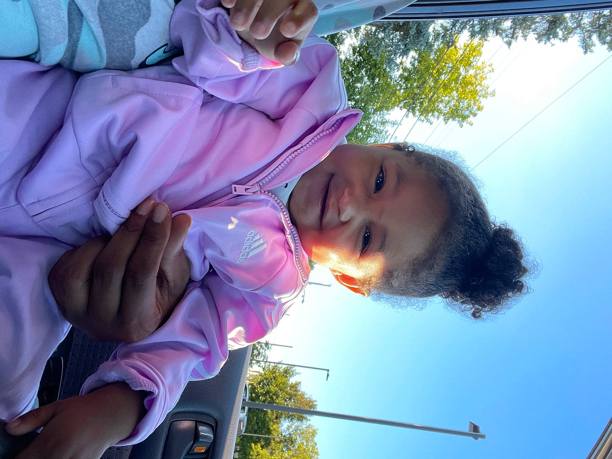 Jaliyah joined the competition — help win amazing prizes! child, cool, facial_expression, fun, gesture, grass, happy, joy, leisure, mouth, nose, organism, person, photograph, plant, purple, sky, smile, snapshot, toddler