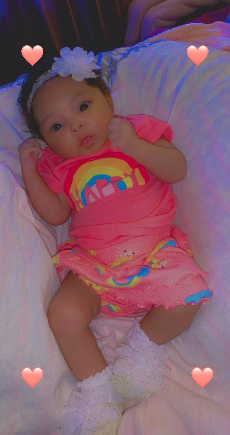 Jaliyah joined the competition — help win amazing prizes! baby, baby_products, child, diaper, headwear, person, pink, product, skin, toddler