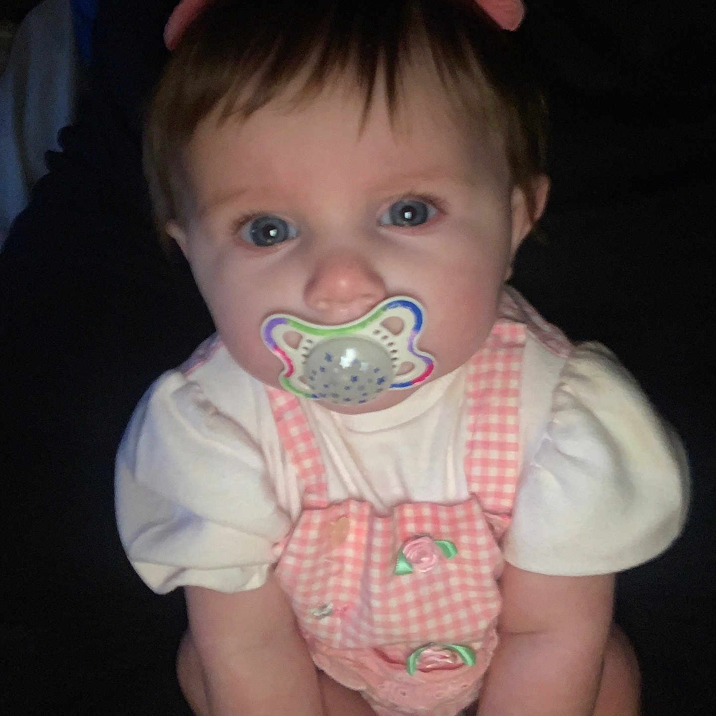 Opal joined the competition — help win amazing prizes! baby, bodypart, clothing, couch, crawling, cushion, dress, face, finger, furniture, hand, head, homedecor, mouth, newborn, pants, person, photography, portrait, sitting