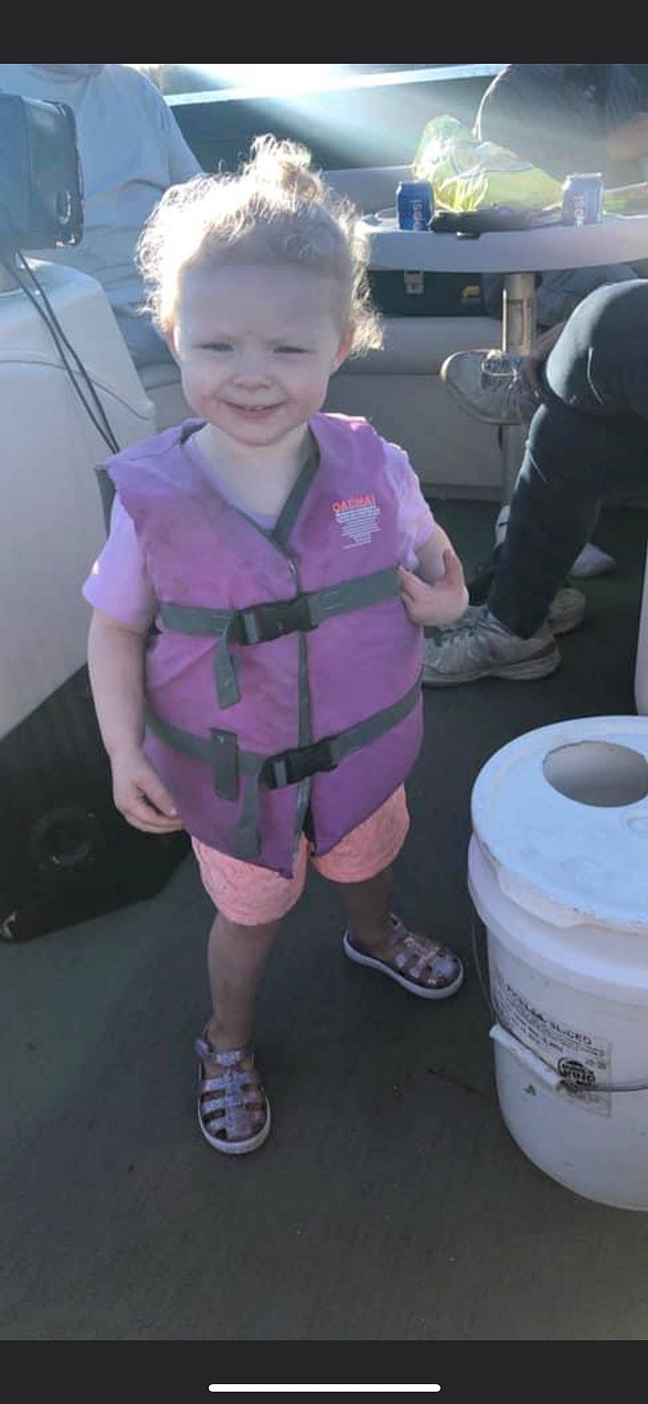 Rosella joined the competition — help win amazing prizes! athletic_shoe, baby, baby_toddler_clothing, bucket, cabinetry, calf, child, footwear, gas, human_body, joy, leg, outdoor_shoe, person, shelf, shoe, sneakers, sock, standing, toddler