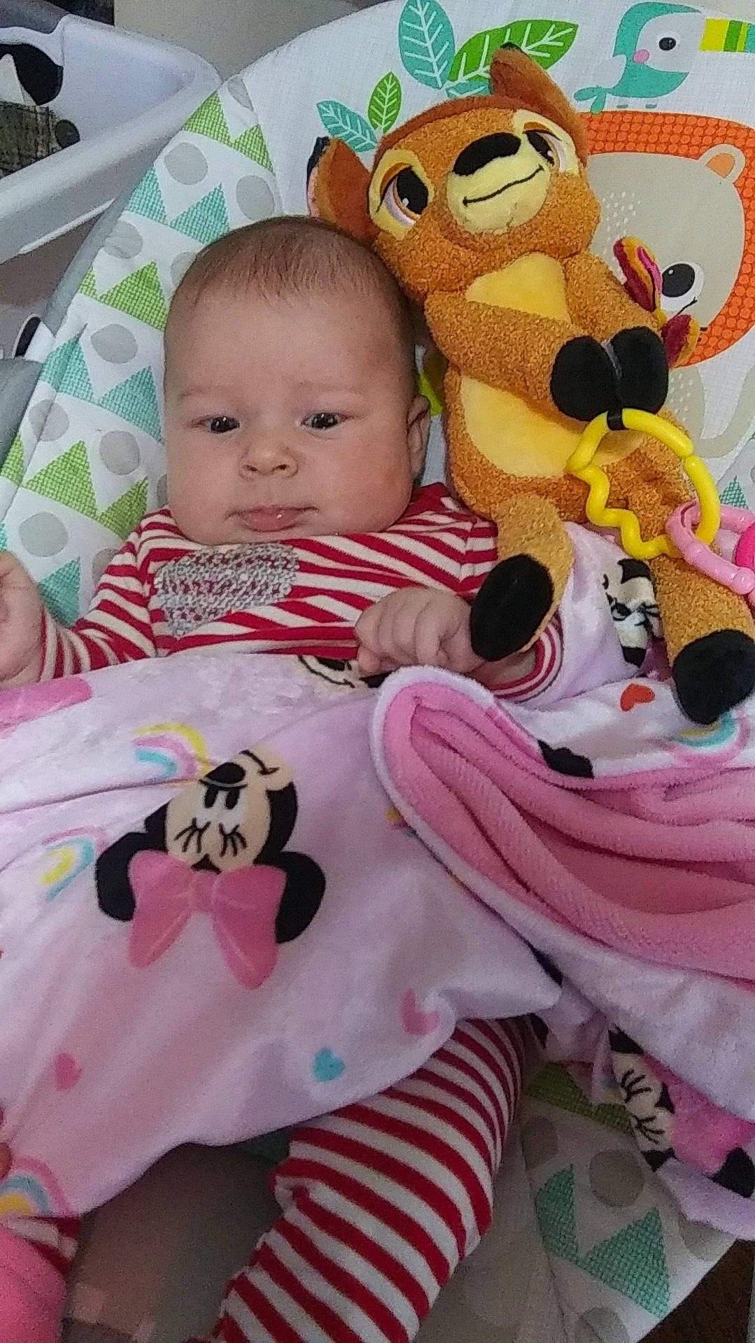 Neveah joined the competition — help win amazing prizes! baby, baby_products, baby_toddler_clothing, baby_toys, child, craft, creative_arts, linens, pattern, person, pink, plush, product, stuffed_toy, textile, toddler, toy