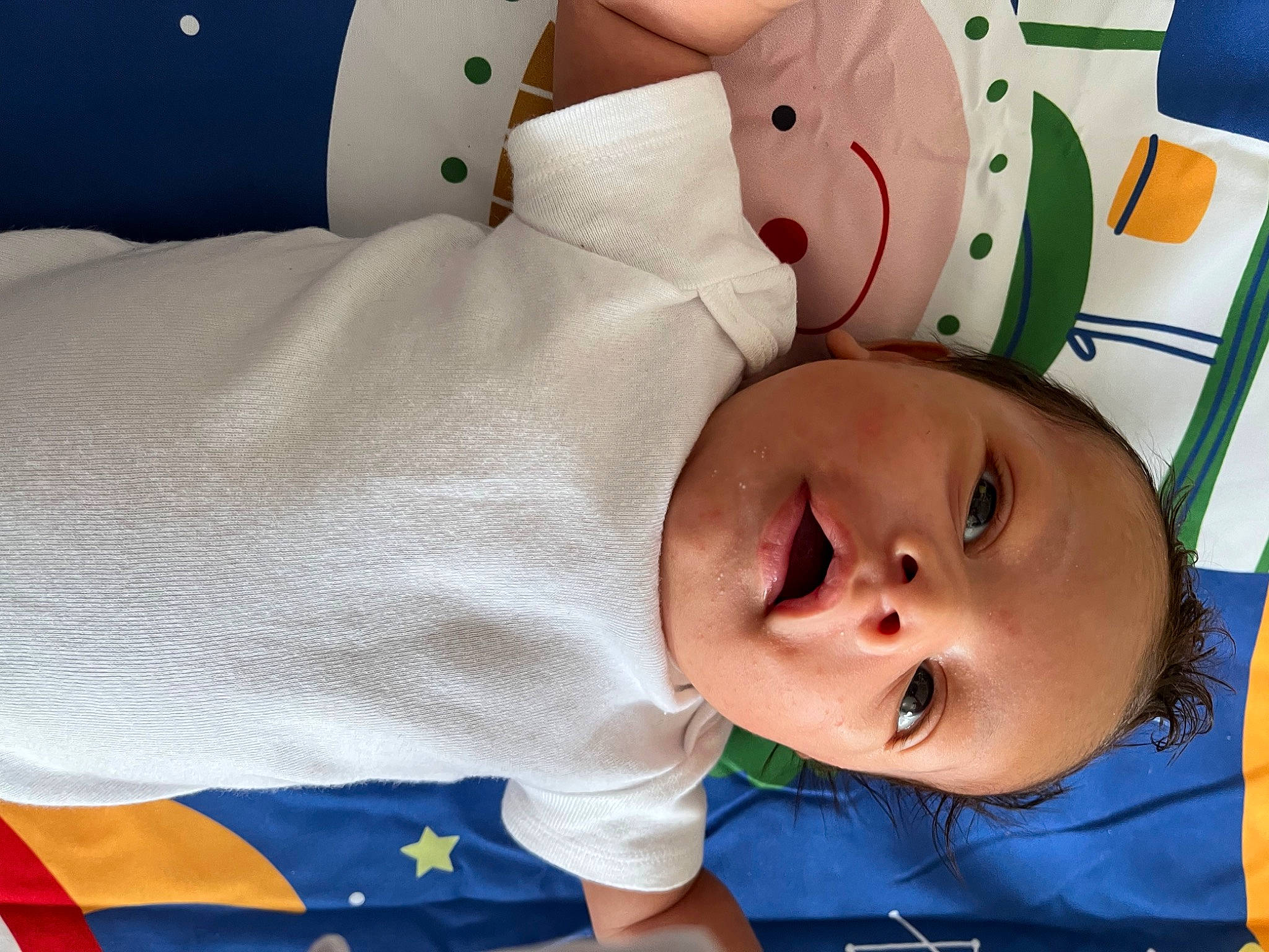 Jaxton is registered to the contest to win money with this photo: baby, baby_products, baby_safety, baby_sleeping, baby_toddler_clothing, bed, bedding, bedtime, carmine, cheek, child, comfort, happy, linens, nose, person, room, skin, textile, toddler