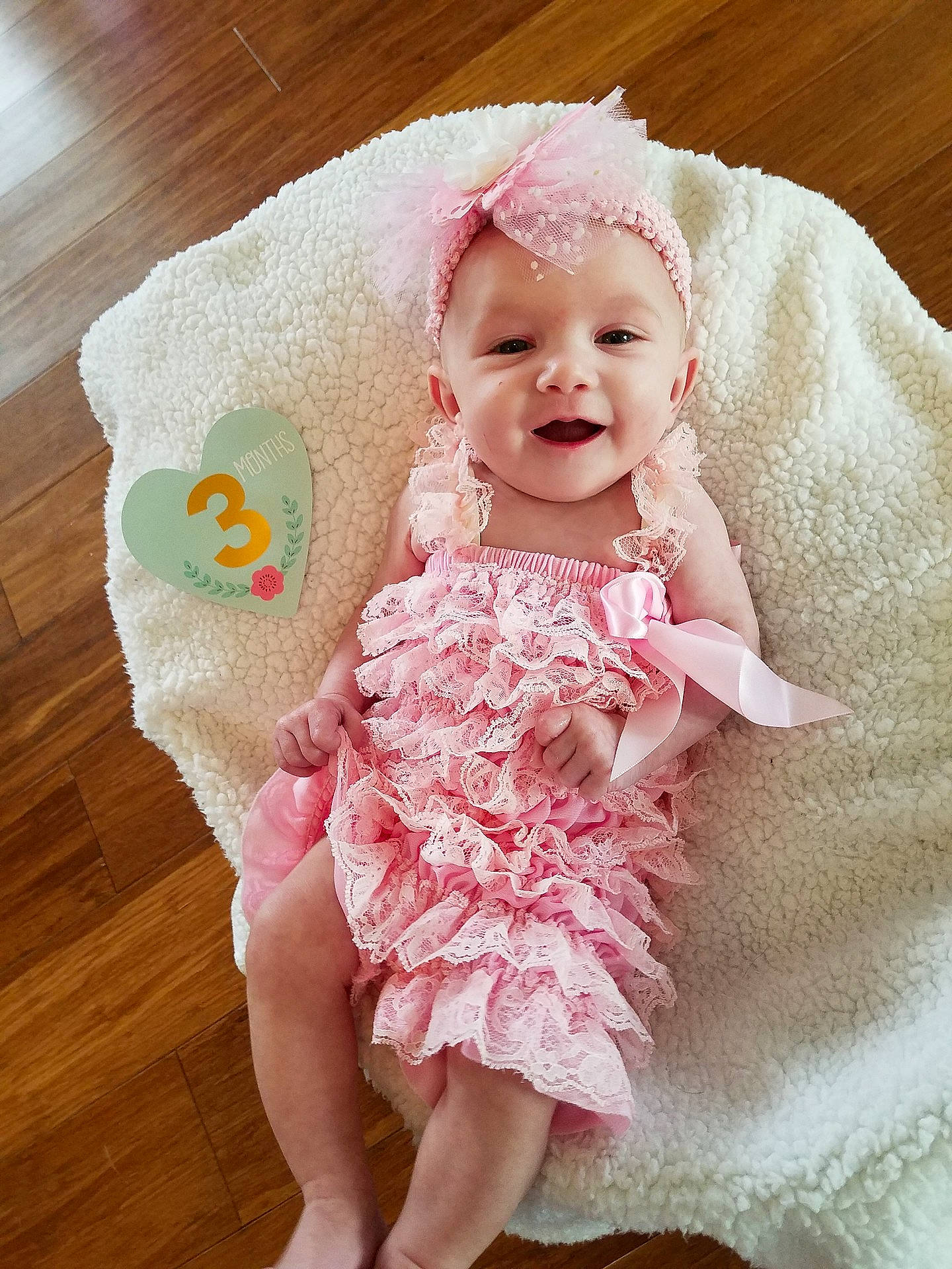 Makena is registered to the contest to win money with this photo: child, crochet, girl, hair_accessory, infant, lace, material, outerwear, person, pink, product, textile, toddler