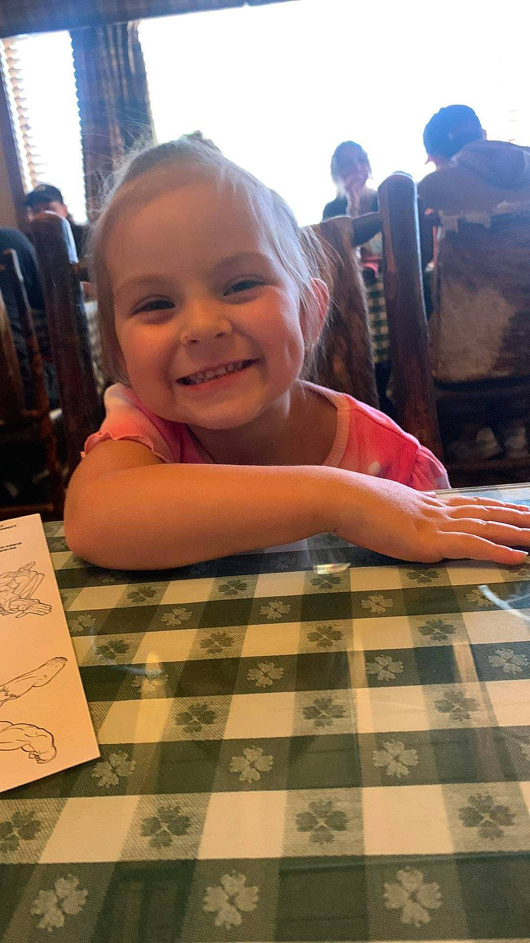 Riley joined the competition — help win amazing prizes! beauty, black, child, finger, floor, flooring, fun, hairstyle, handwriting, happy, joy, leisure, mammal, nose, person, skin, smile, standing, thumb, toddler