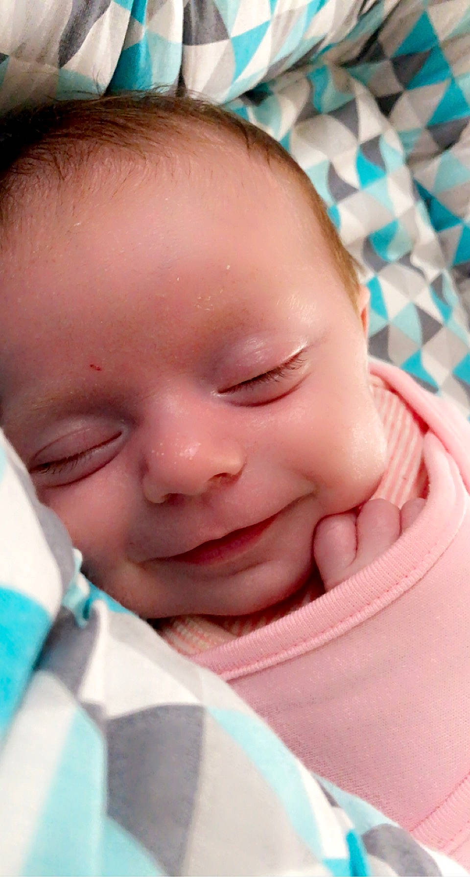 Oaklee joined the competition — help win amazing prizes! baby, cheek, comfort, eyebrow, eyelash, facial_expression, fun, gesture, happy, iris, jaw, lip, mouth, neck, nose, person, pink, skin, smile, thumb