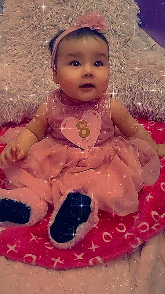 Jaylynn is registered to the contest to win money with this photo: baby, baby_toddler_clothing, cheek, child, fun, person, pink, smile, toddler