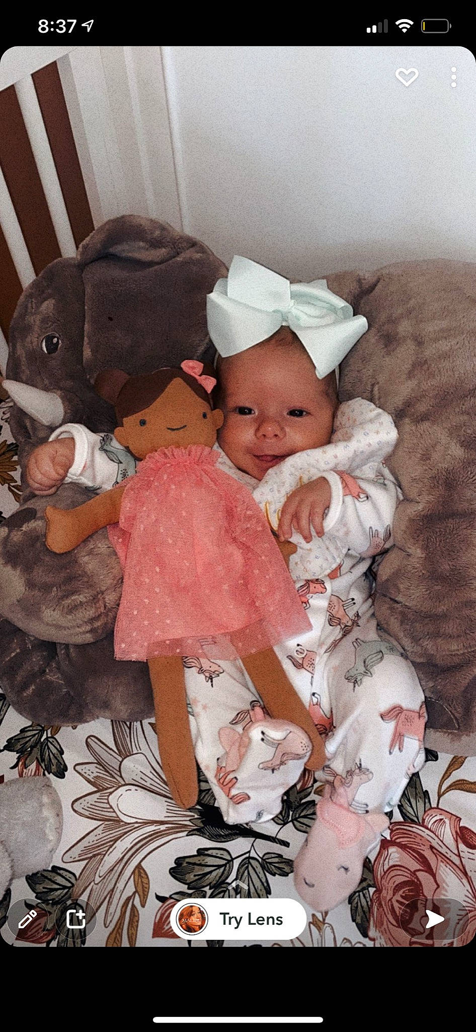 Mattelyn joined the competition — help win amazing prizes! baby, baby_products, baby_toddler_clothing, cheek, child, comfort, day_dress, dress, happy, linens, pattern, people, person, pink, room, sitting, skin, sleeve, textile, toddler