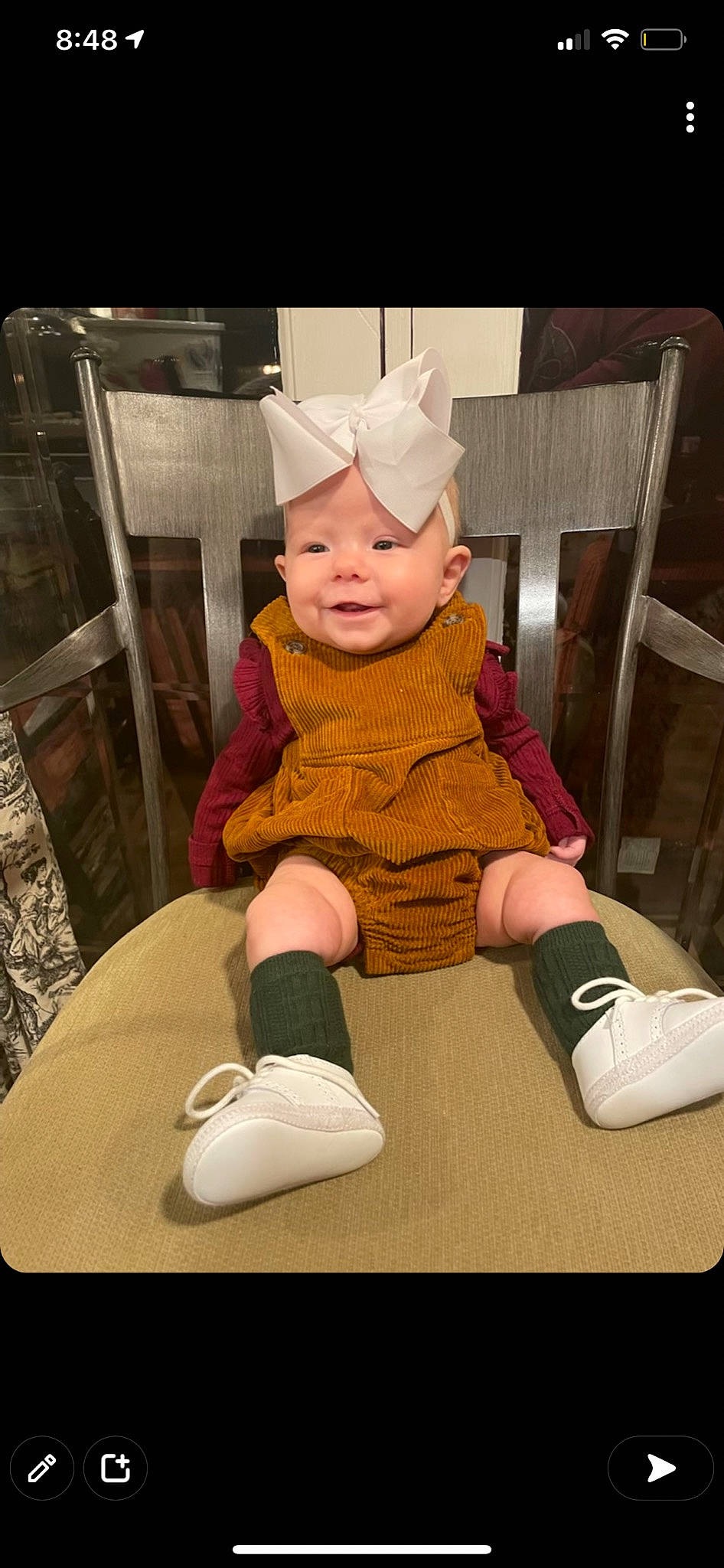 Mattelyn joined the competition — help win amazing prizes! baby, baby_toddler_clothing, boot, chair, costume_hat, event, eye, face, fashion_accessory, fictional_character, happy, hat, headwear, human_leg, knee, lap, person, shoe, sleeve, sock
