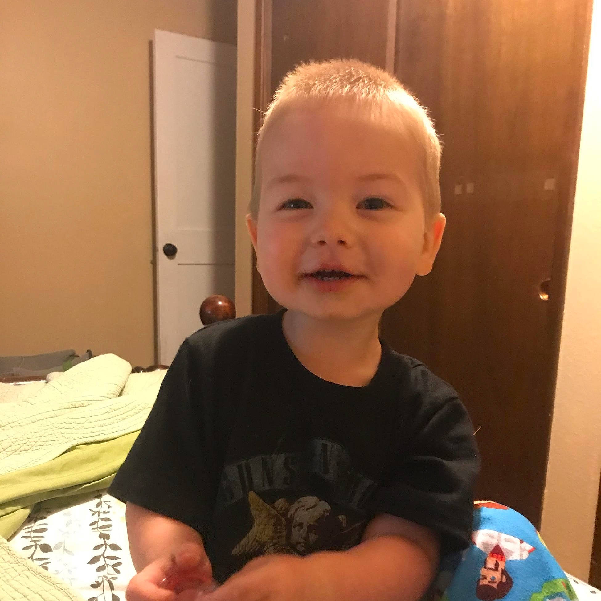 Jethro joined the competition — help win amazing prizes! baby, cheek, child, chin, ear, face, forehead, head, person, sitting, smile, t_shirt, toddler