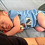 Abel is registered to the contest to win money with this photo: baby, newborn, sleeping, onesie, blue_clothing, infant, bed, blanket, cute, peaceful, skin, face, arm, foot, human, child, rest, nap, indoors, soft