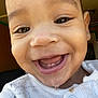 Asy joined the competition — help win amazing prizes! baby, child, close_up, clothing, cute, drool, expression, eyes, face, happy, head, indoor, infant, mouth, portrait, red_hearts, skin, smiling, teeth, white