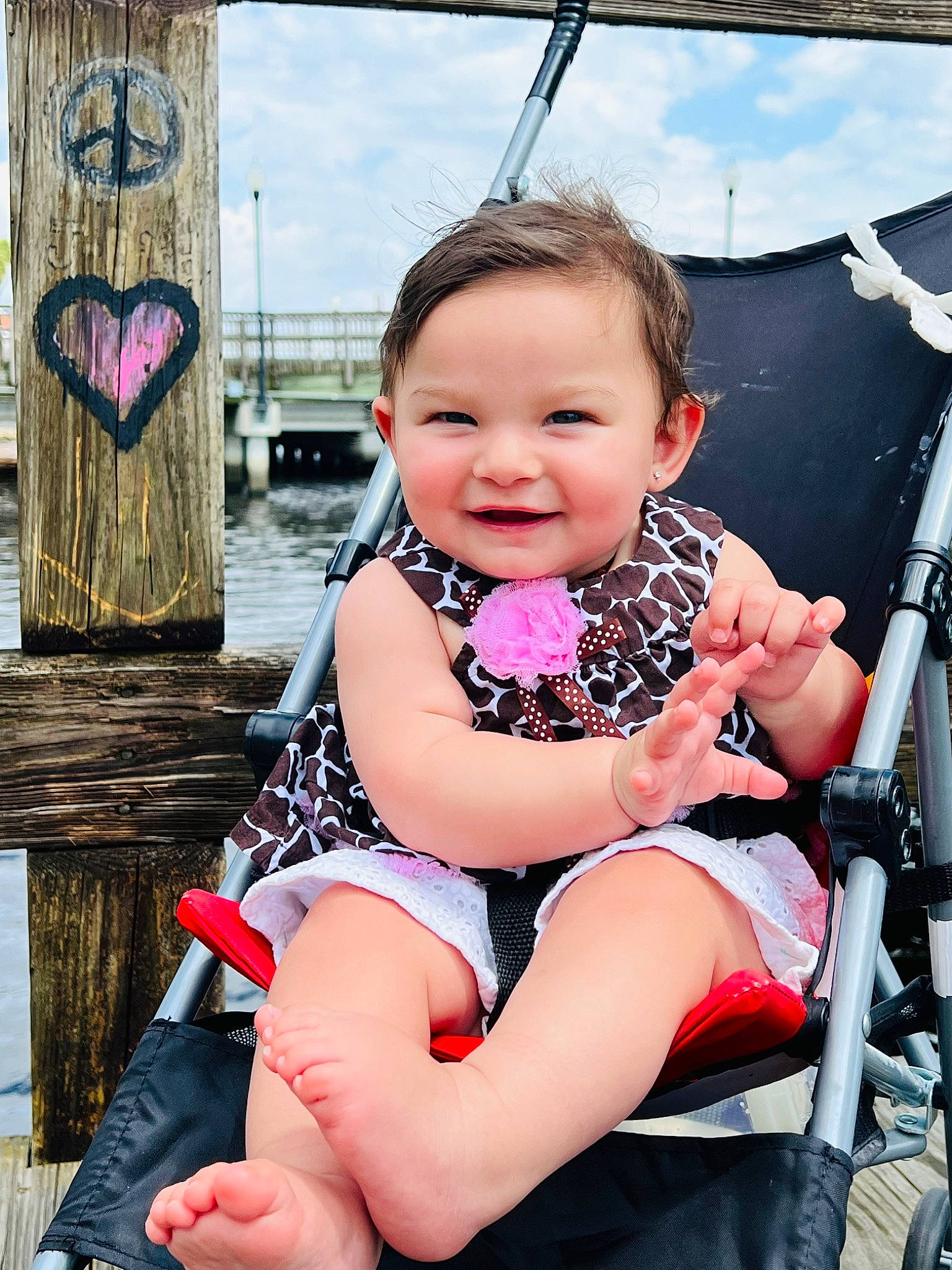 Luna Bella joined the competition — help win amazing prizes! baby_toddler_clothing, beauty, black, cheek, cloud, eye, fun, happy, joy, lap, leg, leisure, person, photograph, pink, skin, sky, smile, snapshot, thigh