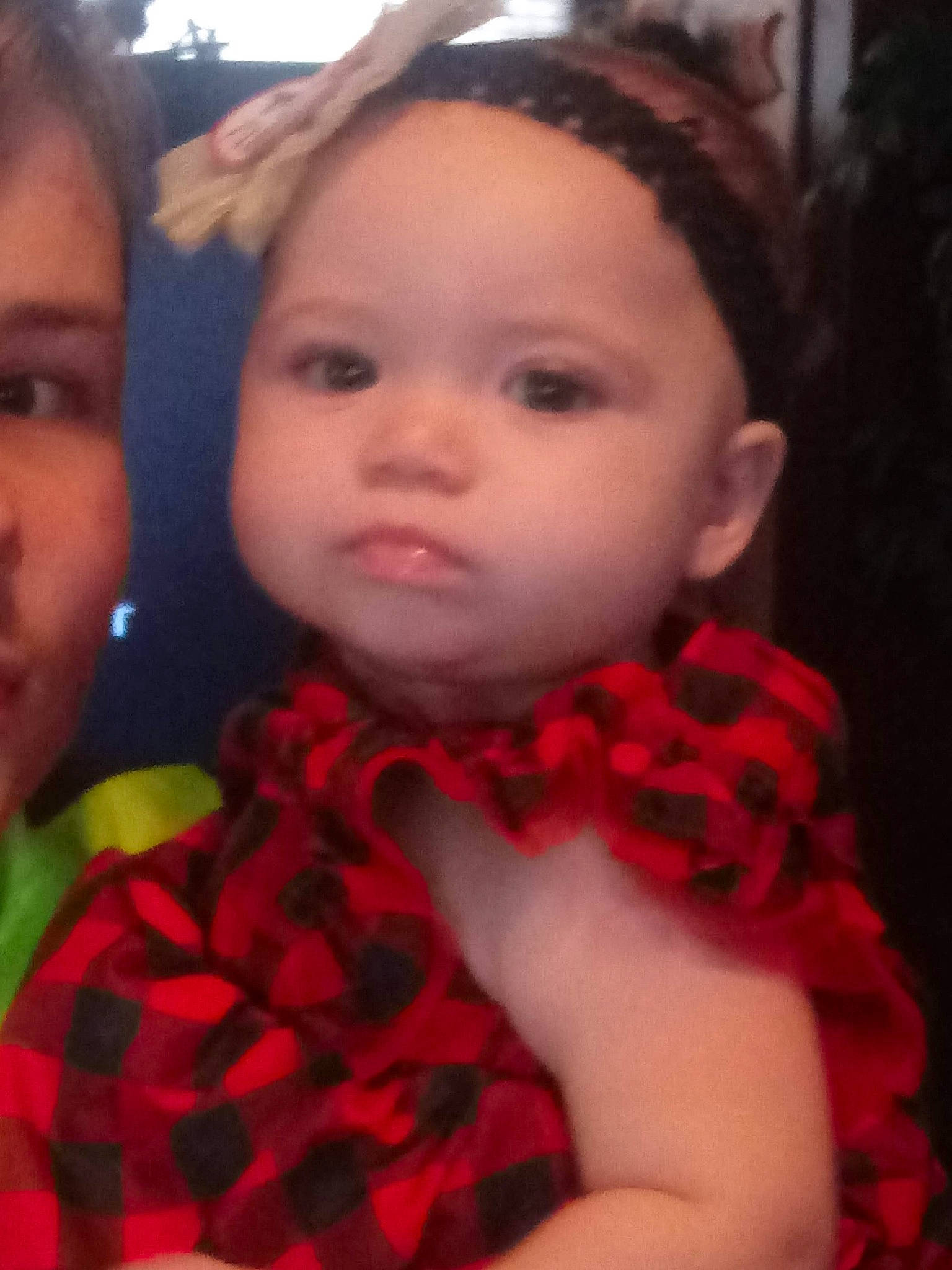 Amy is registered to the contest to win money with this photo: cheek, child, day, eye, fun, girl, hair_accessory, happiness, head, infant, iris, lip, nose, person, product, skin, smile, textile, toddler