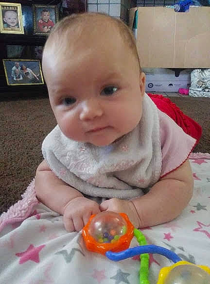 Amy joined the competition — help win amazing prizes! cheek, child, eating, eye, face, fun, girl, head, infant, iris, nose, person, play, product, skin, smile, toddler, toy