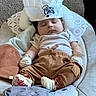 Mateo joined the competition — help win amazing prizes! baby, sleeping, chef_hat, baby_seat, carpet, clothing, mittens, socks, infant, cute, relaxing, indoor, cozy, resting, soft_toys, casual_wear, headwear, comfort, child, adorable