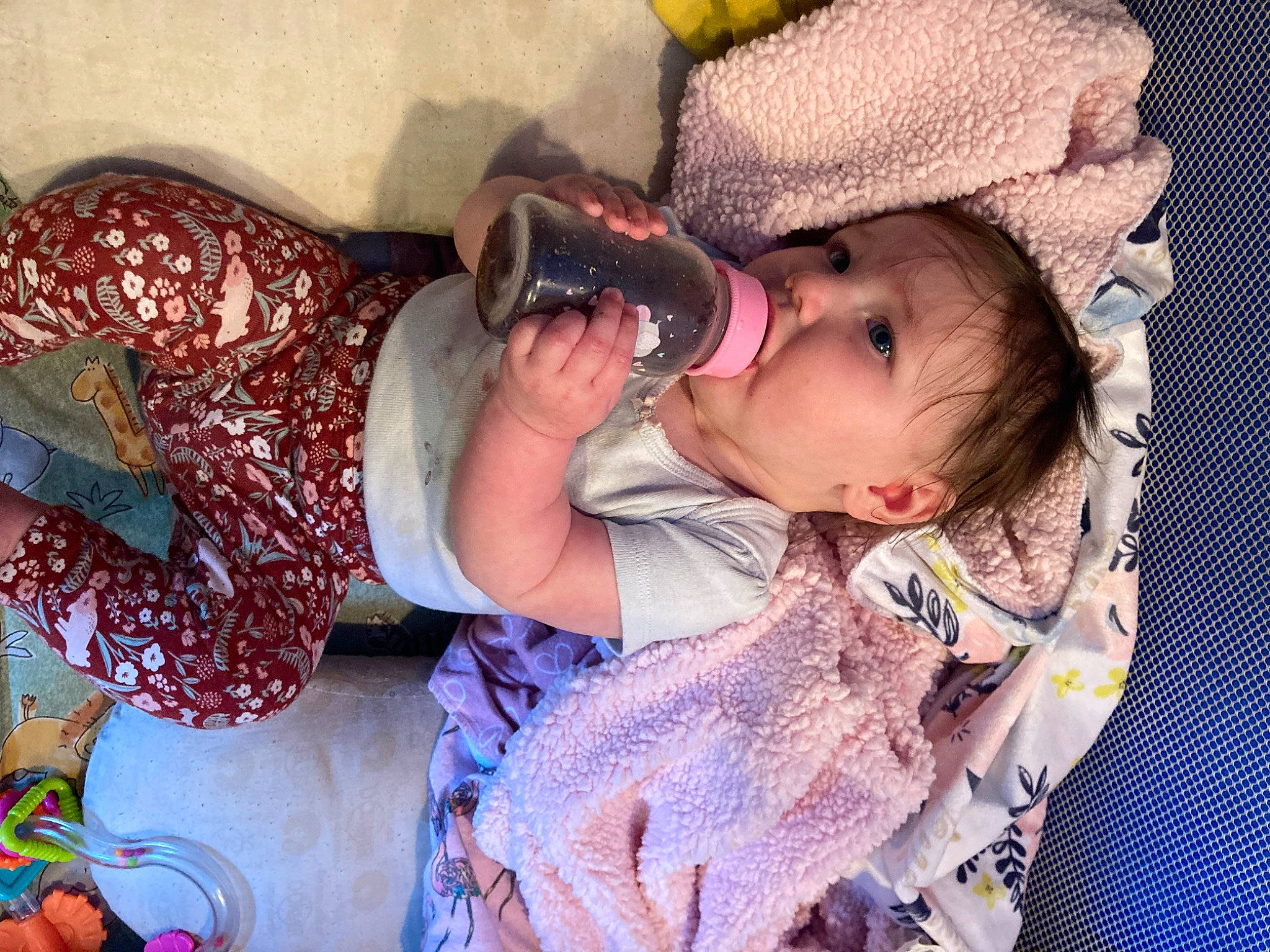 Blossom joined the competition — help win amazing prizes! baby, baby_products, baby_toddler_clothing, cheek, child, comfort, drinkware, eye, eyelash, fun, happy, hat, iris, mouth, nail, pattern, person, pink, purple, skin