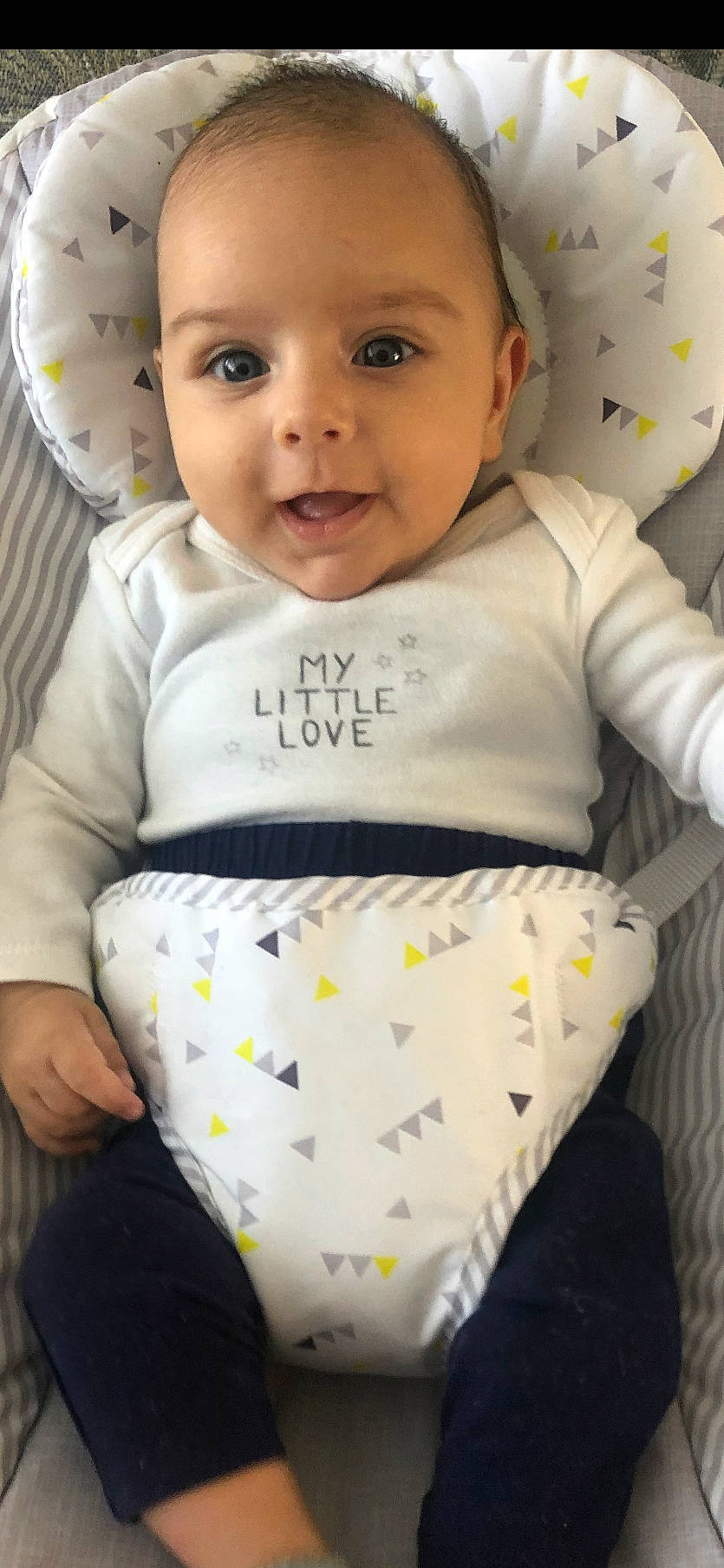 Aris is registered to the contest to win money with this photo: baby, baby_products, baby_toddler_clothing, cheek, child, person, product, toddler