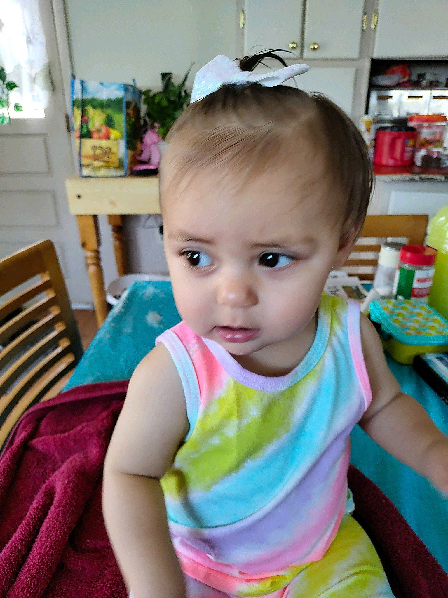 Alena joined the competition — help win amazing prizes! baby, baby_products, baby_toddler_clothing, chair, cheek, child, chin, eye, eyebrow, eyelash, happy, iris, neck, person, room, shelf, sitting, skin, sleeve, t_shirt