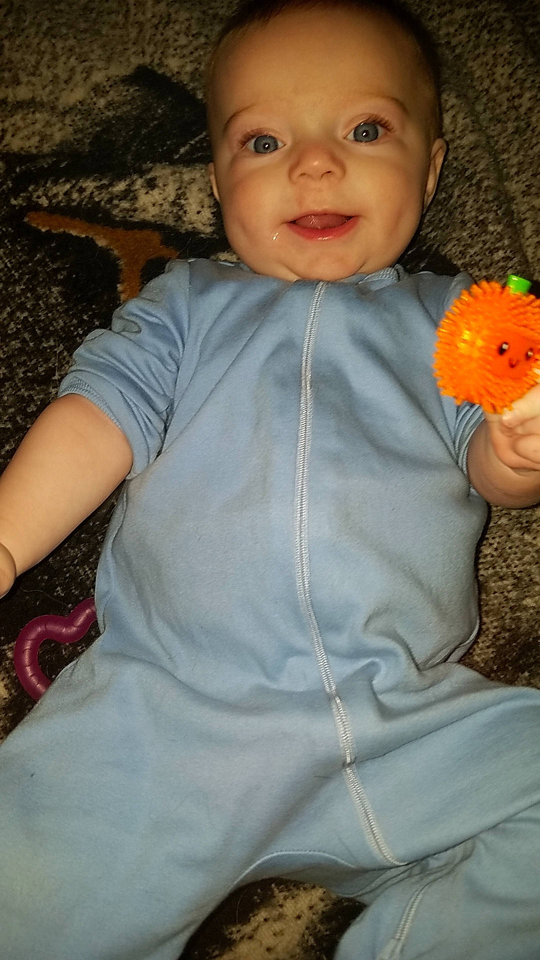 Oakland is registered to the contest to win money with this photo: baby, baby_toddler_clothing, cheek, child, person, skin, smile, toddler