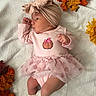 Adalynn joined the competition — help win amazing prizes! baby, infant, child, portrait, lying_down, autumn, fall, pumpkin, pink_outfit, dress, tulle_skirt, headwrap, knit_hat, blanket, leaves, autumn_leaves, cozy, sleeping, newborn, indoor