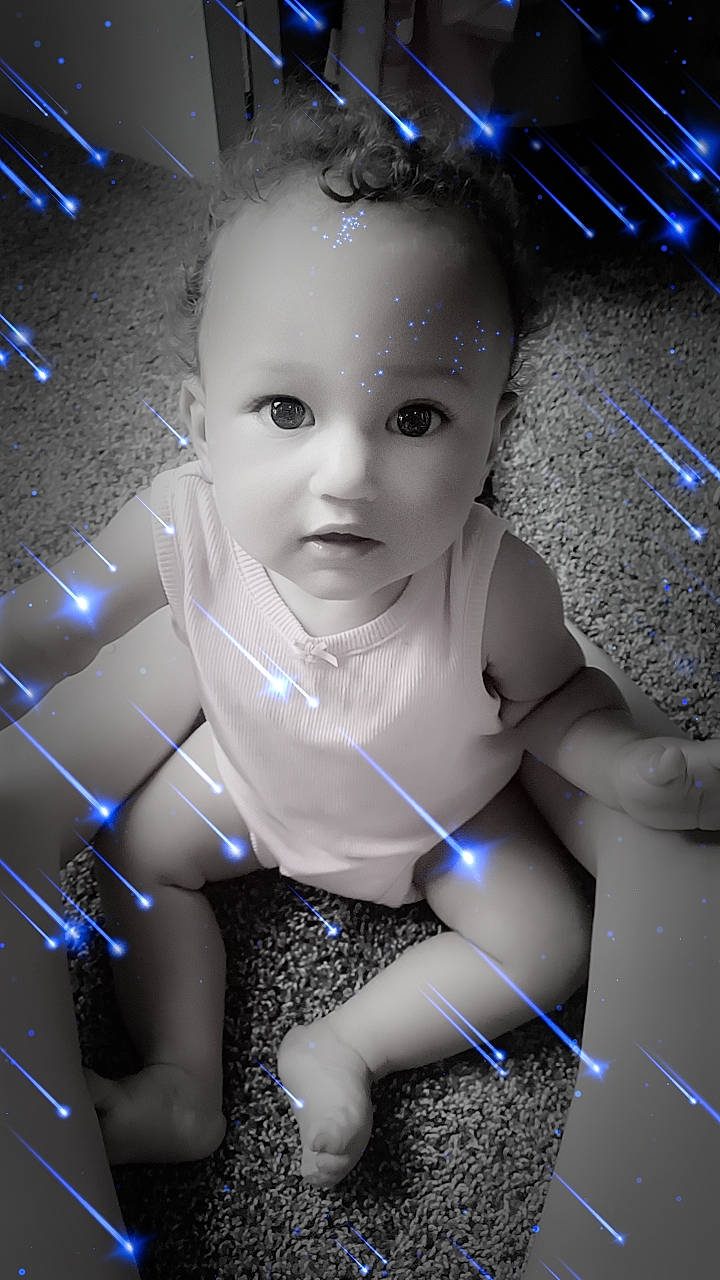 Janiyah is registered to the contest to win money with this photo: baby, blue, cheek, chest, child, cool, electric_blue, eye, eyelash, face, flash_photography, fun, happy, iris, kitchen_utensil, lip, muscle, person, space, toddler