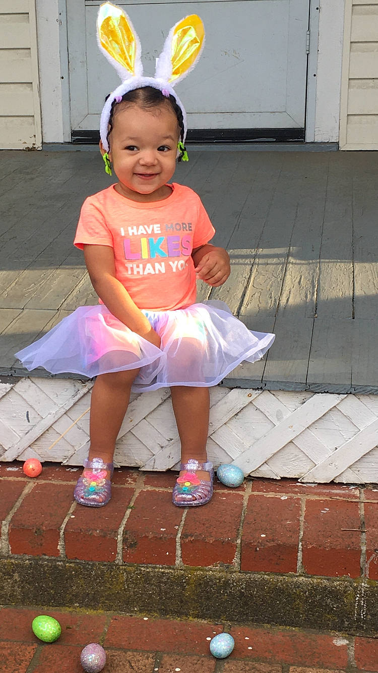 Kaelani joined the competition — help win amazing prizes! baby_toddler_clothing, child, costume, joy, person, pink, smile, toddler