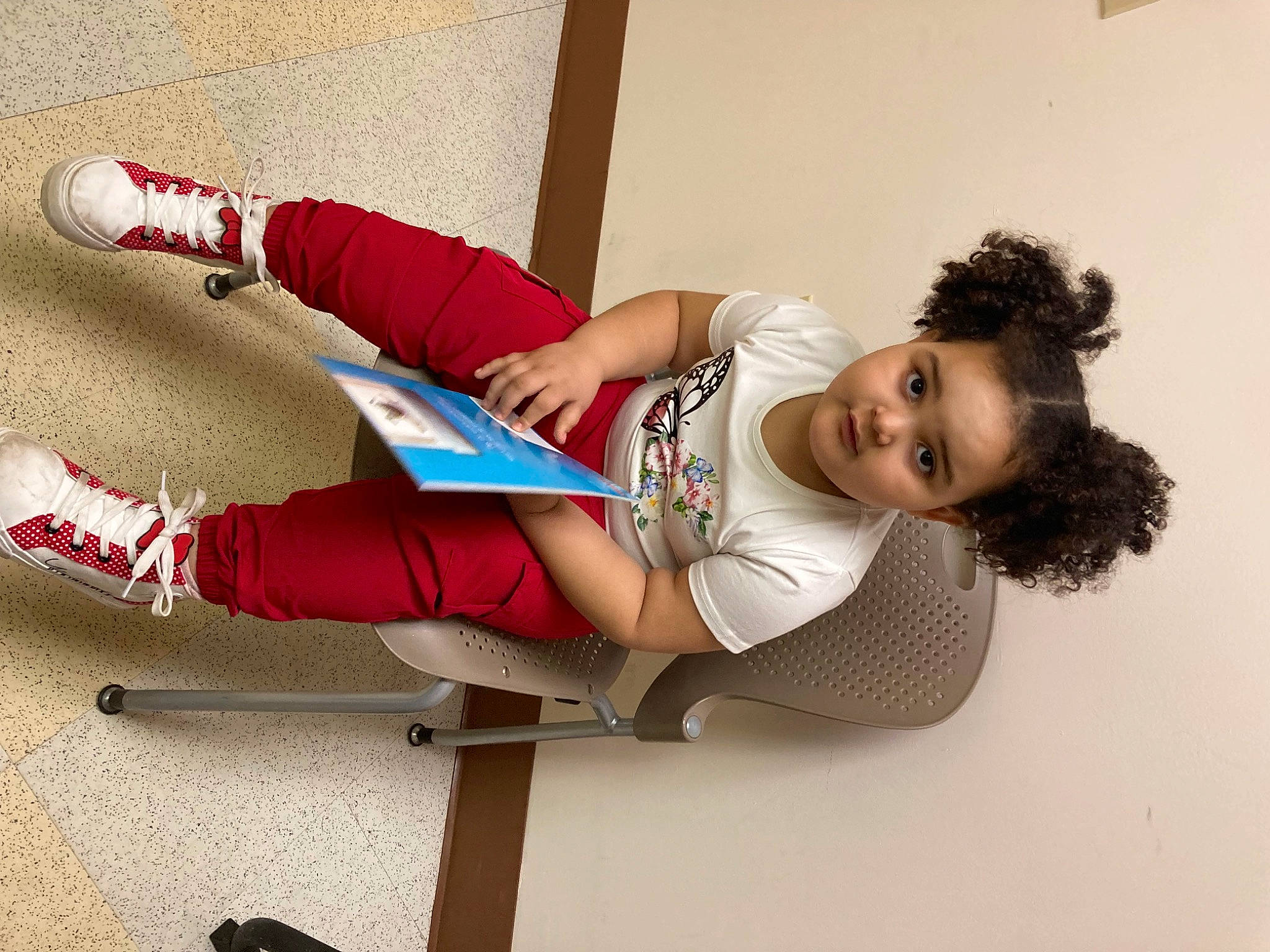 Amiyah joined the competition — help win amazing prizes! carmine, child, comfort, elbow, happy, human_leg, knee, leg, person, shoe, shorts, sitting, sleeve, smile, sneakers, sock, sportswear, t_shirt, thigh, tire