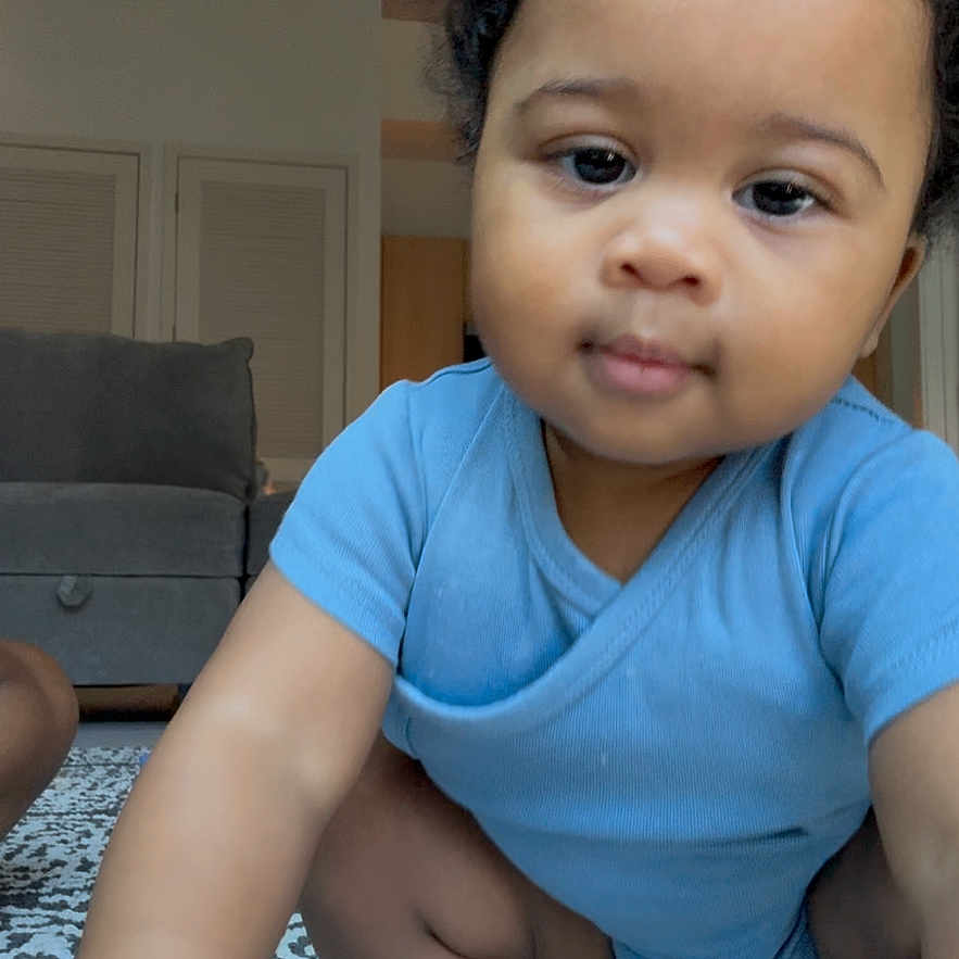 Jade joined the competition — help win amazing prizes! baby, bed, bedroom, bodypart, clothing, couch, crawling, face, finger, furniture, hand, happy, head, indoors, person, photography, portrait, room, sitting, smile