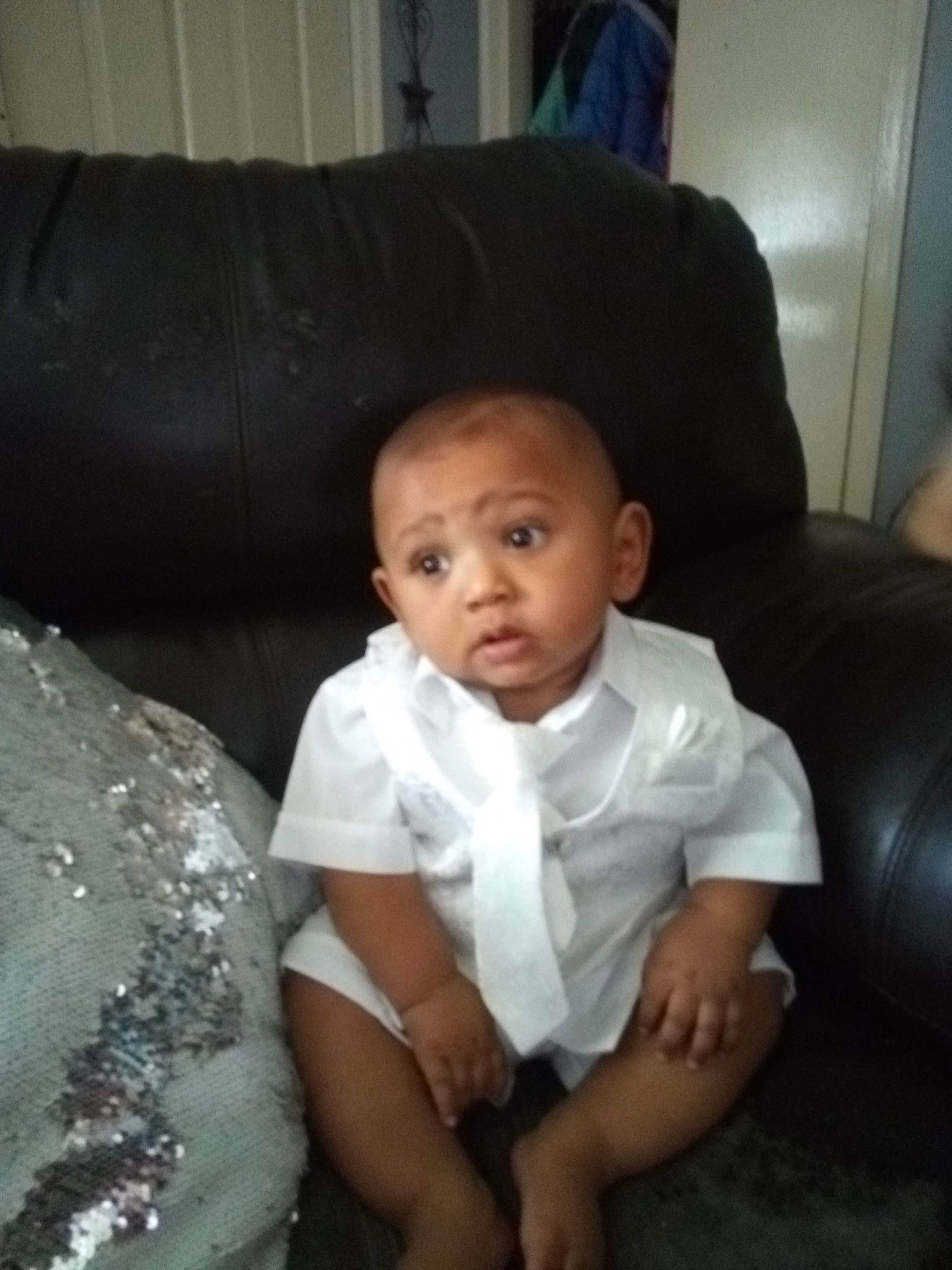 Memphis joined the competition — help win amazing prizes! baby, black_hair, chair, cheek, child, face, head, leg, people, person, sitting, skin, smile, toddler