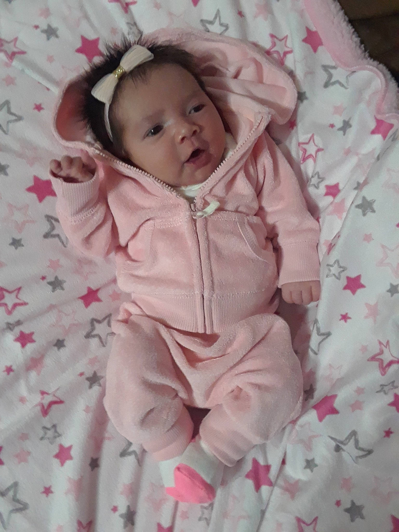 Anabella joined the competition — help win amazing prizes! cheek, child, eye, girl, head, infant, iris, outerwear, person, pink, product, skin, smile, textile, toddler