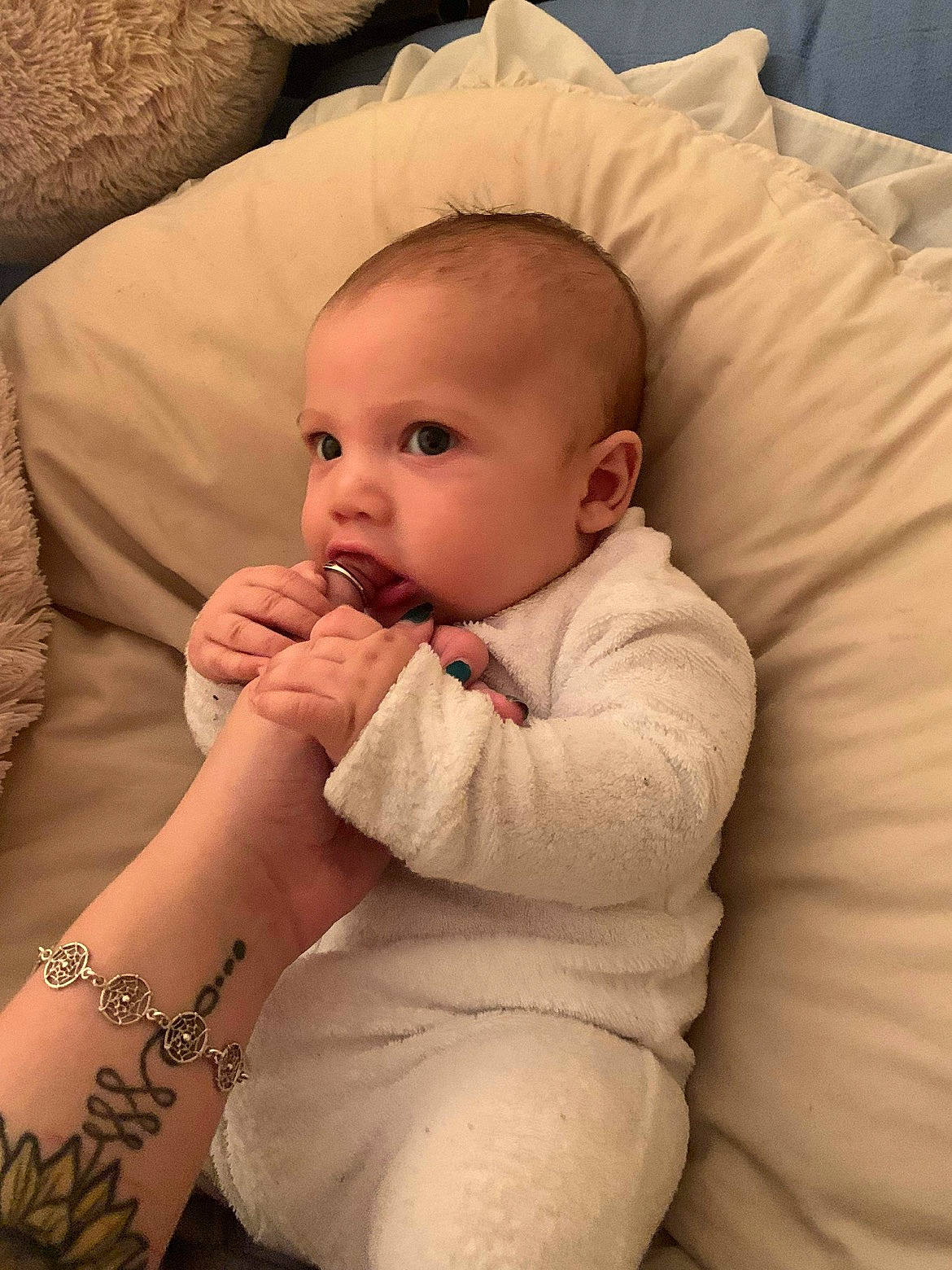 Mateo joined the competition — help win amazing prizes! baby, baby_toddler_clothing, cheek, chin, comfort, eye, eyebrow, facial_expression, hairstyle, head, human_body, iris, lip, mammal, mouth, neck, nose, person, product, skin