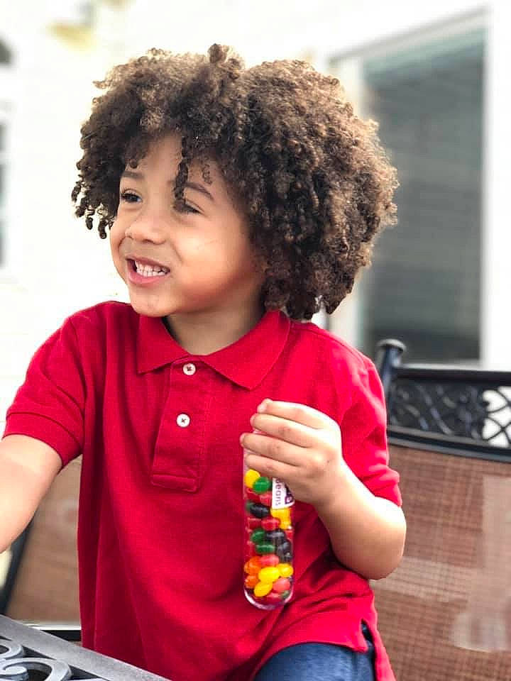 Dre joined the competition — help win amazing prizes! afro, black_hair, child, child_model, fun, hair, hairstyle, jheri_curl, joy, person, play, smile, toddler